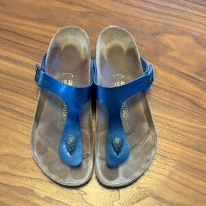 Birkenstock Gizeh Navy Leather Sandals EU size 40